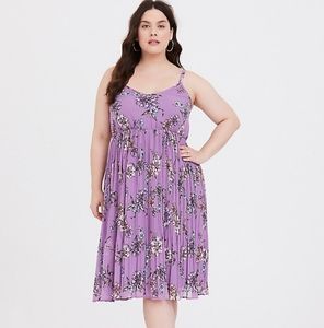 Torrid LAVENDER PURPLE FLORAL CHIFFON MIDI DRESS